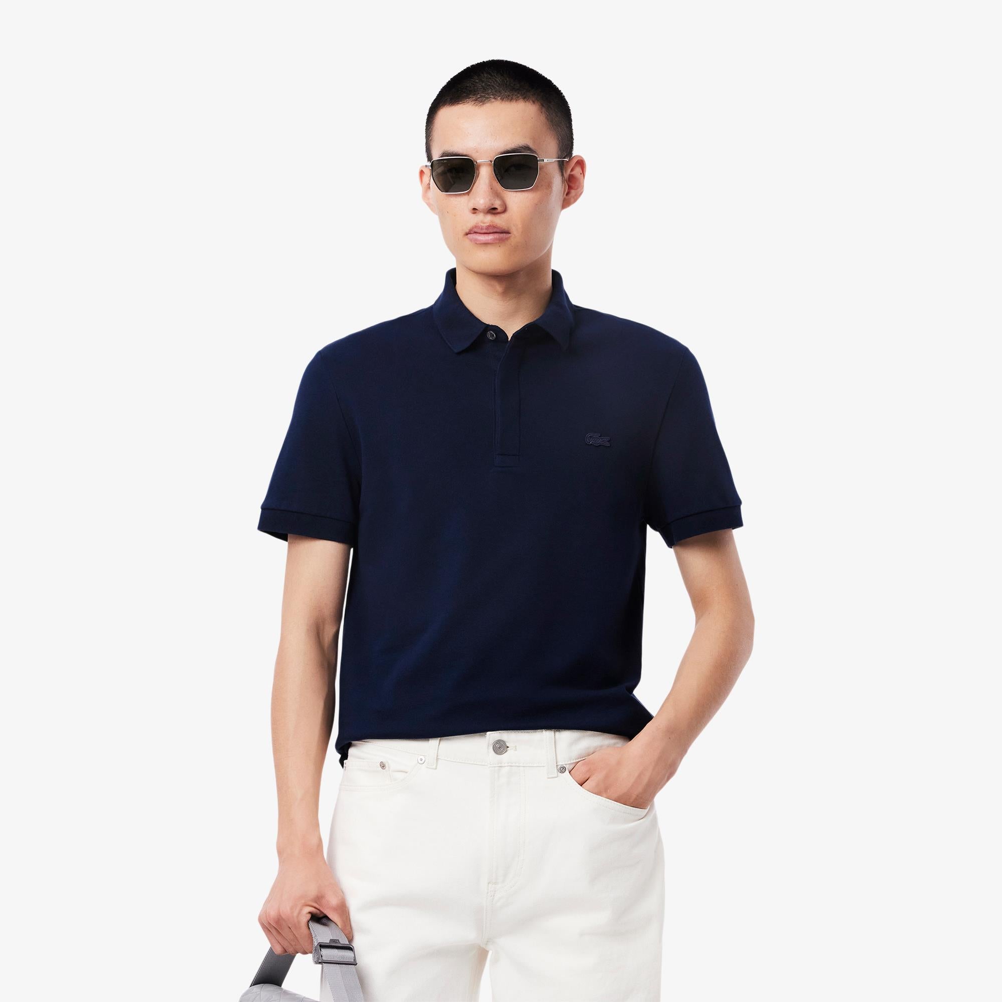Lacoste Mens Regular Fit Paris Polo Shirt Navy